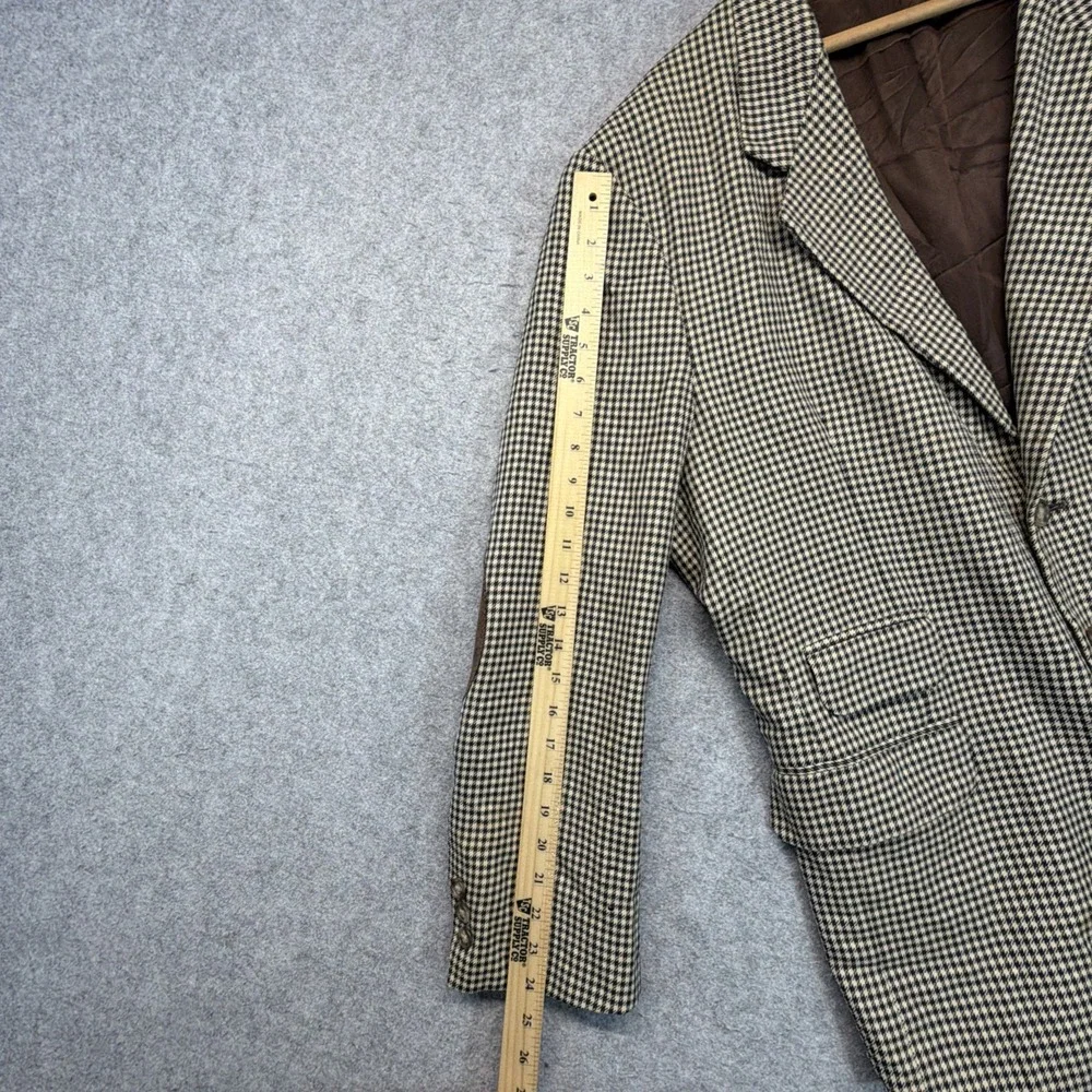 Vintage Banana Republic Blazer Safari Mens Large Houndstooth Elbow Patches USA